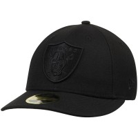 Men's Oakland Raiders New Era Black on Black Low Profile 59FIFTY Fitted Hat 2539379
